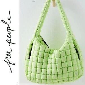 Free People Movement Quilted Carryall Bag Lime Green NWOT